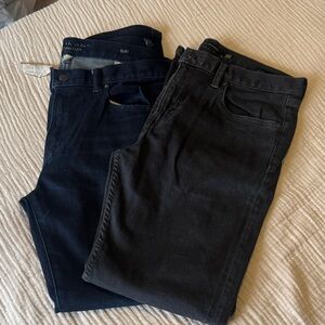 Mens Banana Republic Slim Fit Jeans in Black and Dark Blue
